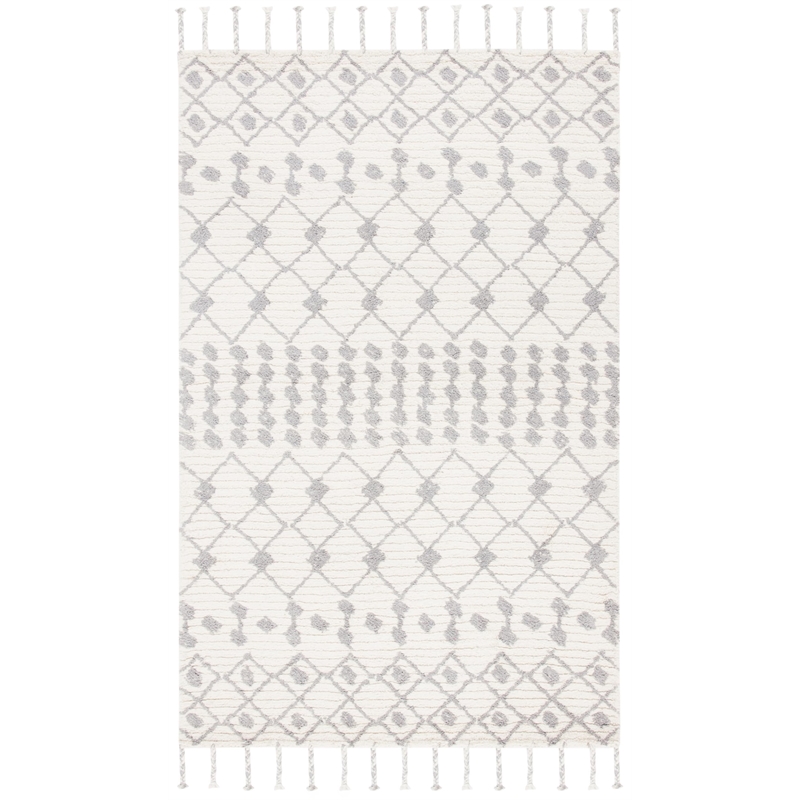 Safavieh Casablanca 5' x 8' Hand Tufted Wool Rug in Ivory and Gray