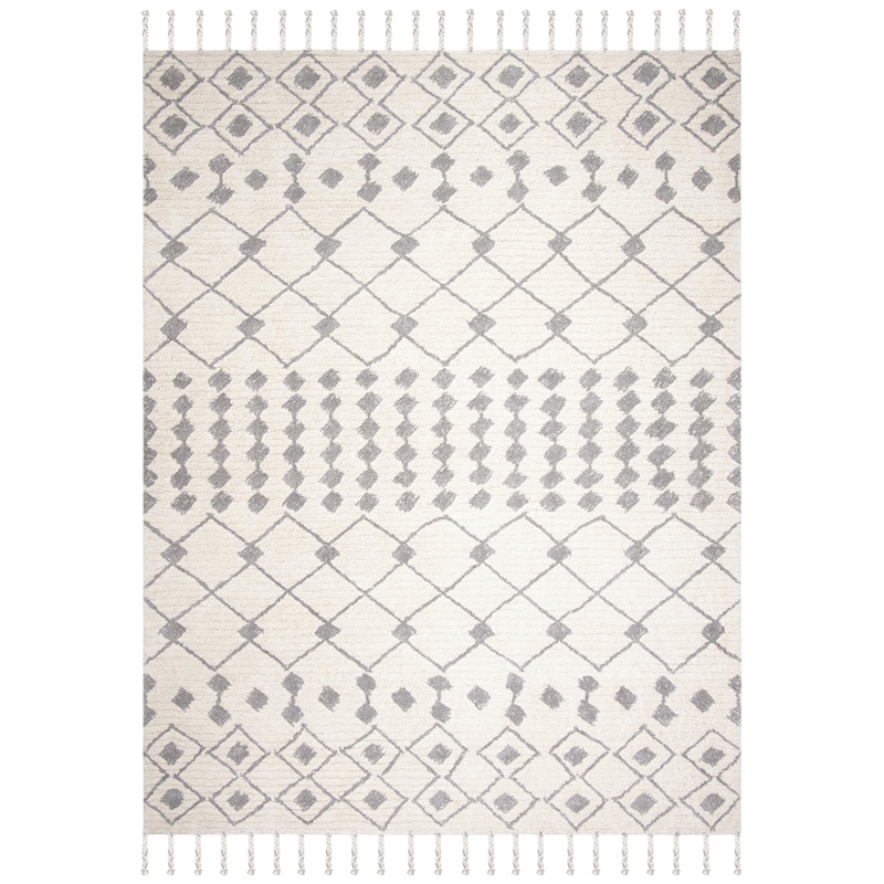 Safavieh Casablanca 8' x 10' Hand Tufted Wool Rug in Ivory and Gray