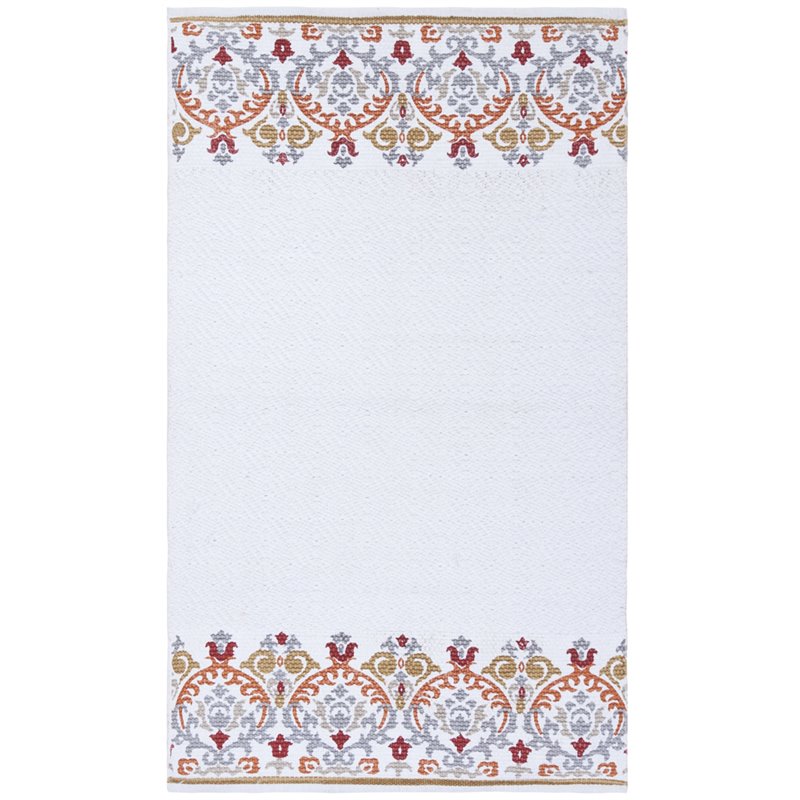 Safavieh Cedar Brook 4' x 6' Hand Loomed Rug in Ivory and Orange