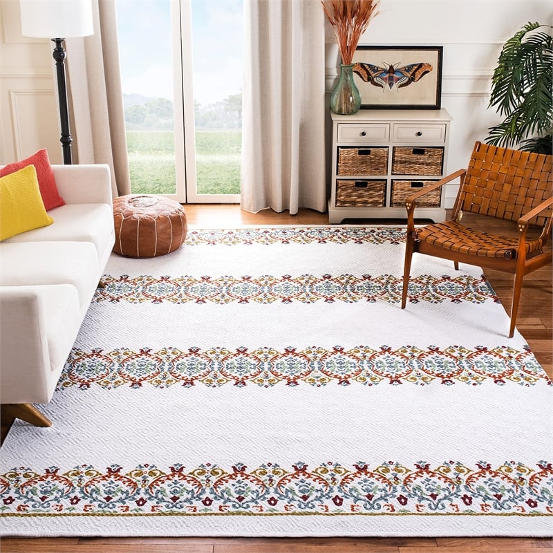 Safavieh Cedar Brook 5' x 8' Hand Loomed Rug in Ivory and Orange