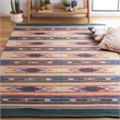 Safavieh Cotton Kilim 4' x 6' Hand Loomed Rug in Blue and Ivory