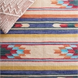 Safavieh Cotton Kilim 4' x 6' Hand Loomed Rug in Blue and Ivory