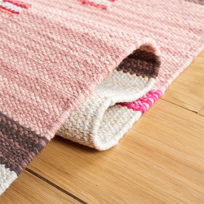 Safavieh Cotton Kilim 8' x 10' Hand Loomed Rug in Red and Ivory