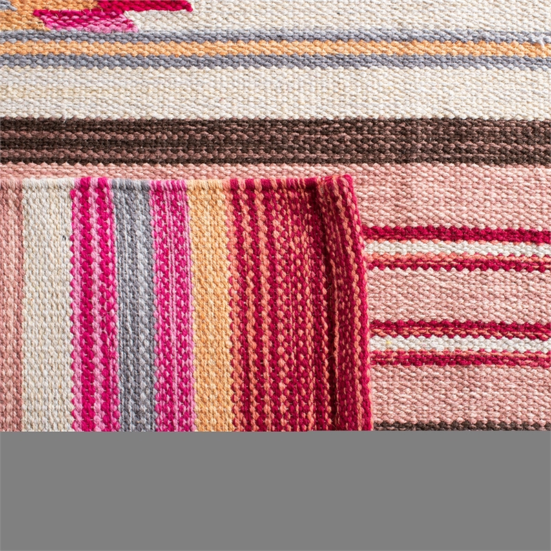 Safavieh Cotton Kilim 8' x 10' Hand Loomed Rug in Red and Ivory