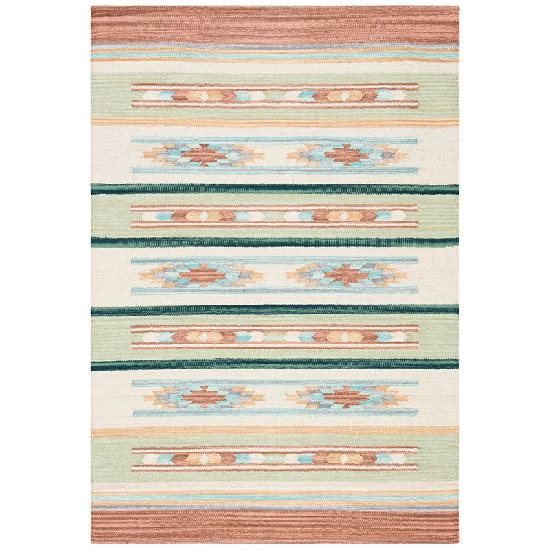Safavieh Cotton Kilim 4' x 6' Hand Loomed Rug in Brown and Ivory