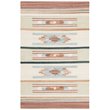 Safavieh Cotton Kilim 4' x 6' Hand Loomed Rug in Brown and Ivory
