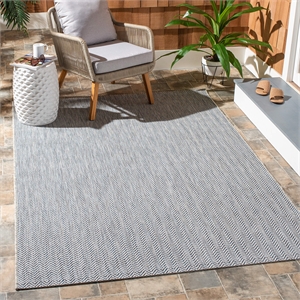 Safavieh Courtyard 5'3&quot Square Rug in Gray and Navy