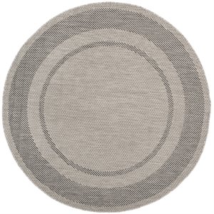 Safavieh Courtyard 5'3&quot Round Rug in Beige and Black