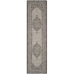 safavieh courtyard rug in light gray and black