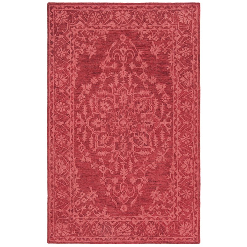 Safavieh Dip Dye 3' x 5' Hand Tufted Wool Rug in Red