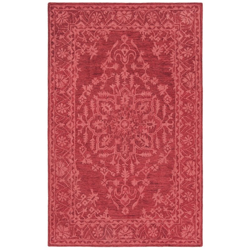 Safavieh Dip Dye 4' x 6' Hand Tufted Wool Rug in Red