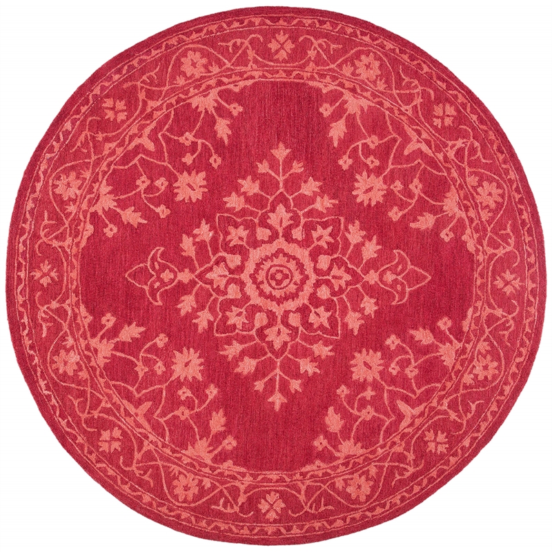 Safavieh Dip Dye 8' x 10' Hand Tufted Wool Rug in Red