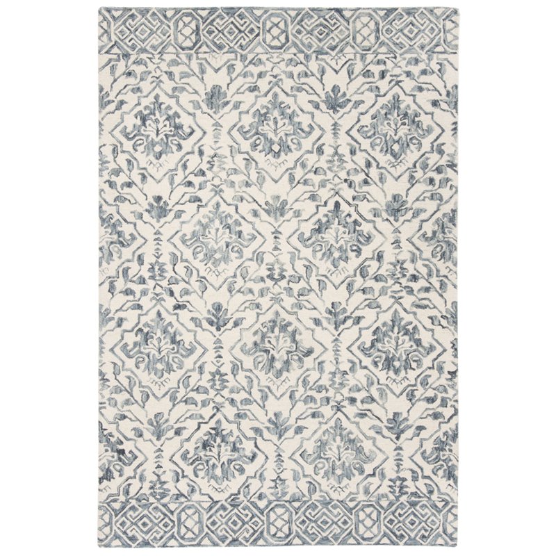 Safavieh Dip Dye 4' x 6' Hand Tufted Wool Rug in Blue and Ivory