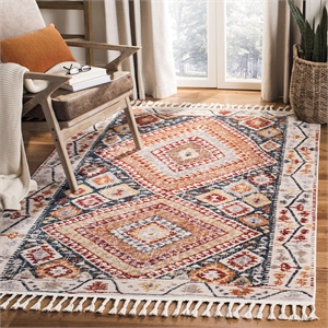 Safavieh Farmhouse 3' x 5' Rug in Orange and Navy