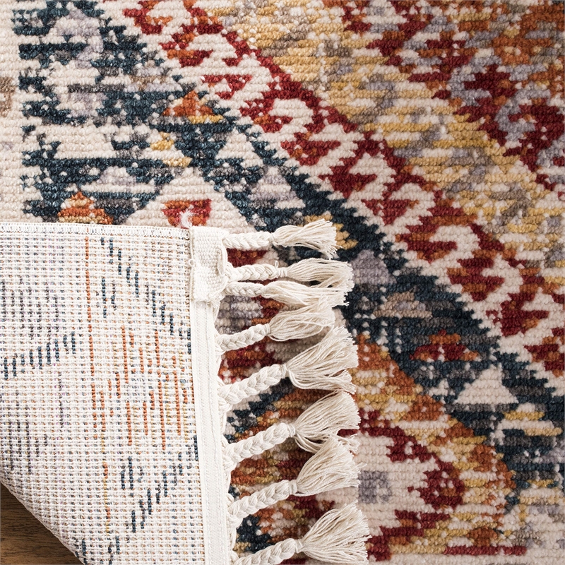 Safavieh Farmhouse 8' x 10' Rug in Orange and Navy