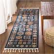 Safavieh Farmhouse 2' x 8' Runner Rug in Navy and Orange