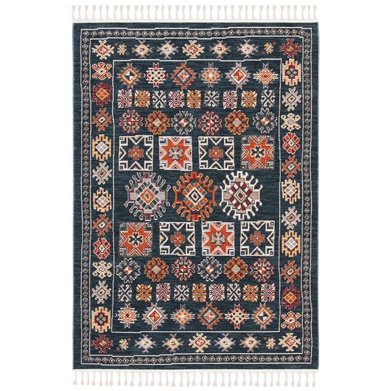 Safavieh Farmhouse 3' x 5' Rug in Navy and Orange