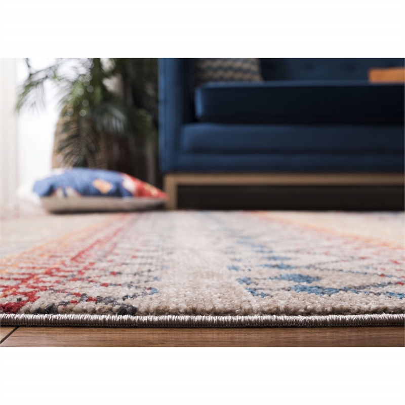 Safavieh Farmhouse 8' x 10' Rug in Navy and Orange