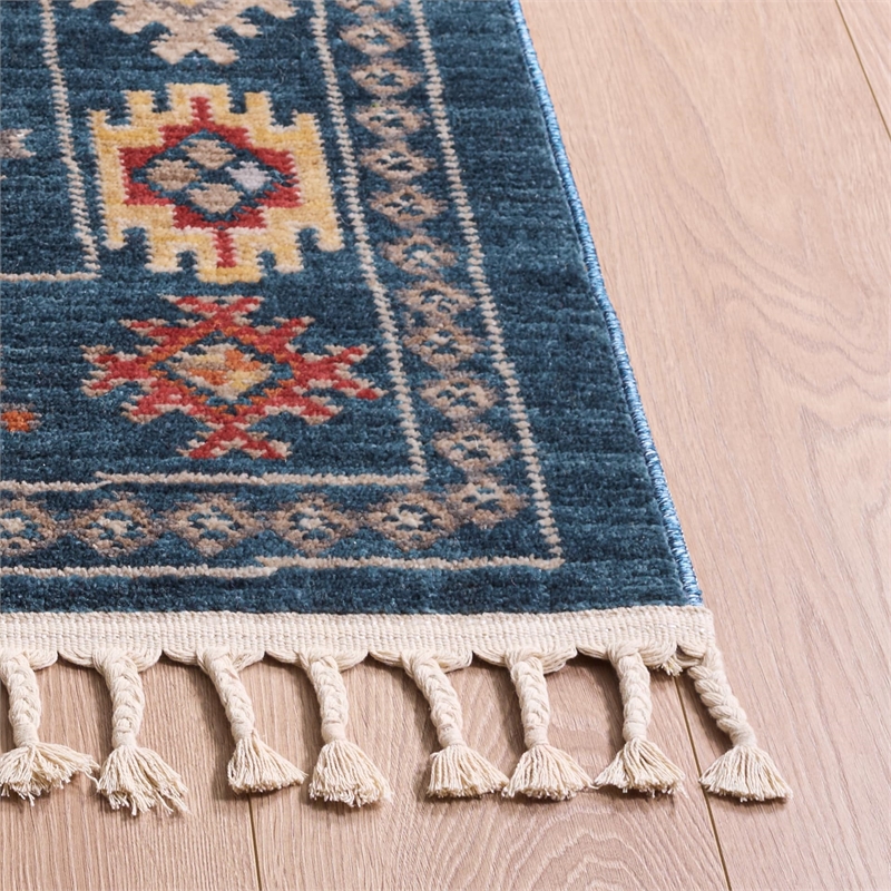 Safavieh Farmhouse 9' x 12' Rug in Navy and Orange
