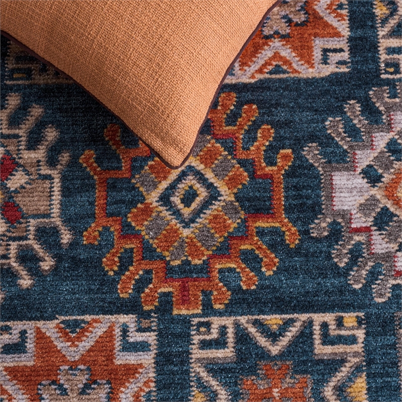 Safavieh Farmhouse 9' x 12' Rug in Navy and Orange
