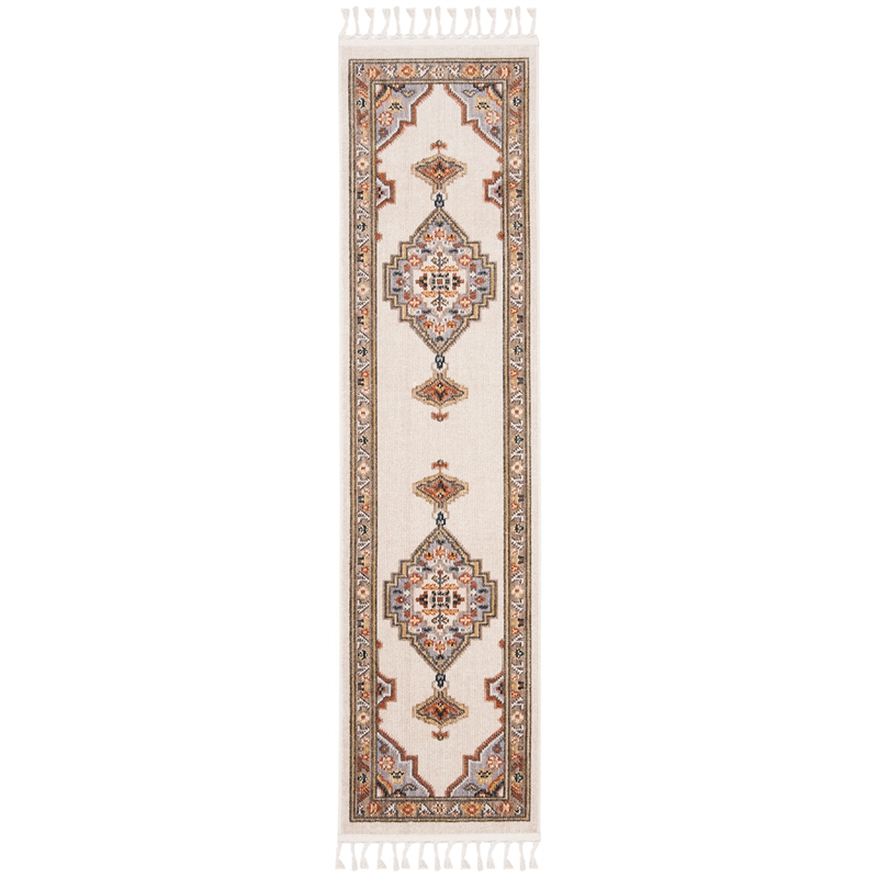 Safavieh Farmhouse 2' x 8' Runner Rug in Orange and Ivory