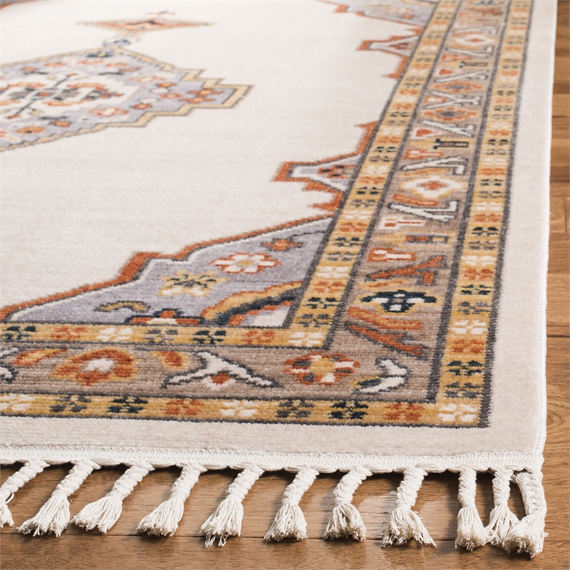 Safavieh Farmhouse 2' x 8' Runner Rug in Orange and Ivory