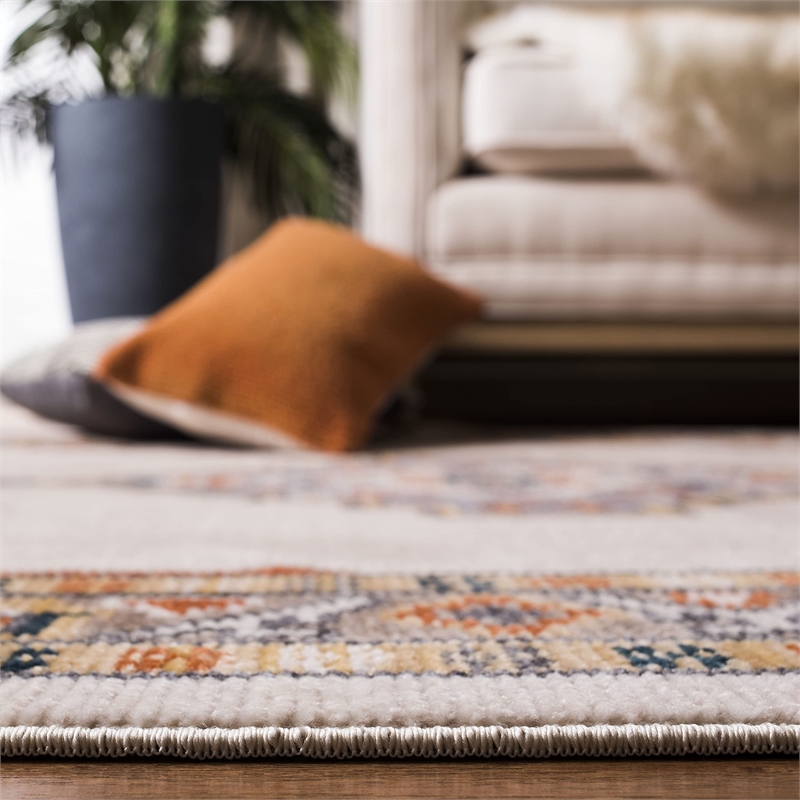 Safavieh Farmhouse 2' x 8' Runner Rug in Orange and Ivory