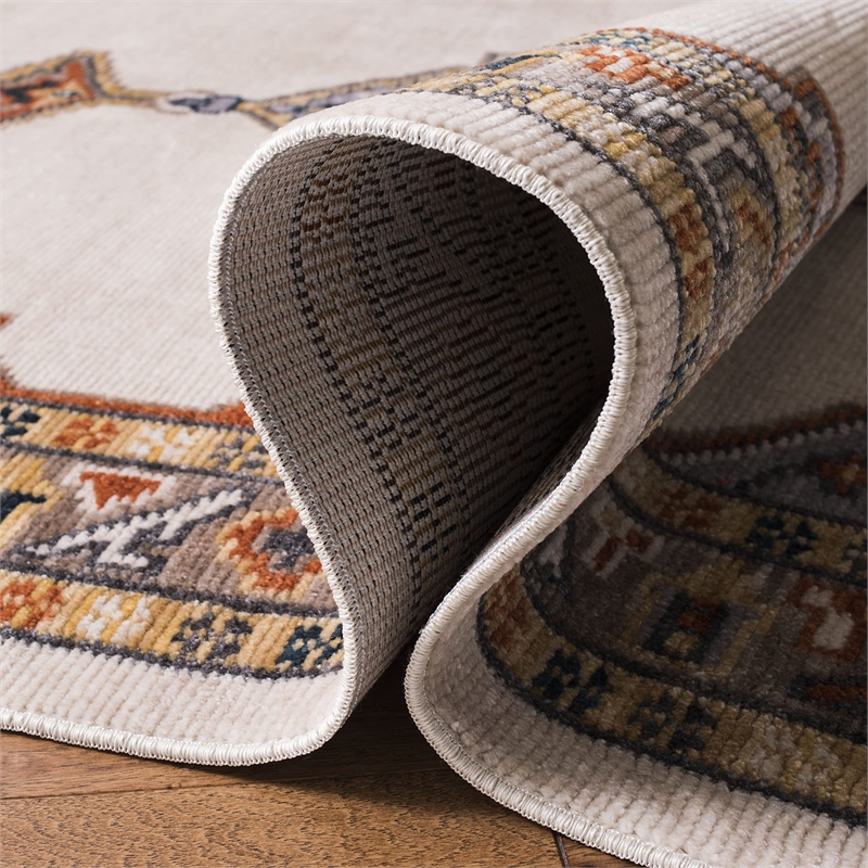 Safavieh Farmhouse 2' x 8' Runner Rug in Orange and Ivory