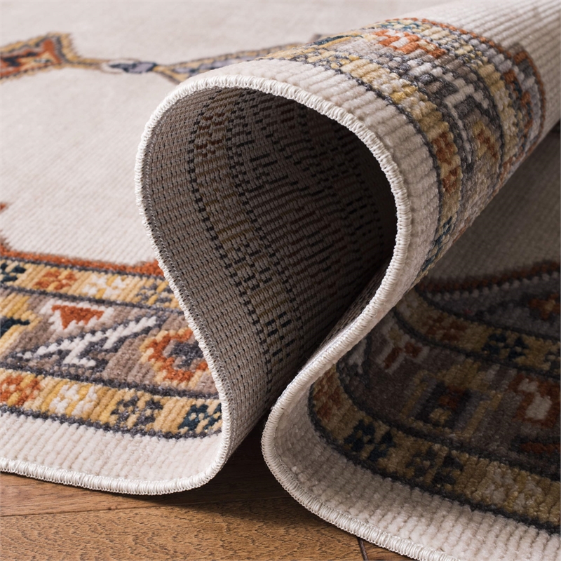 Safavieh Farmhouse 3' x 5' Rug in Orange and Ivory