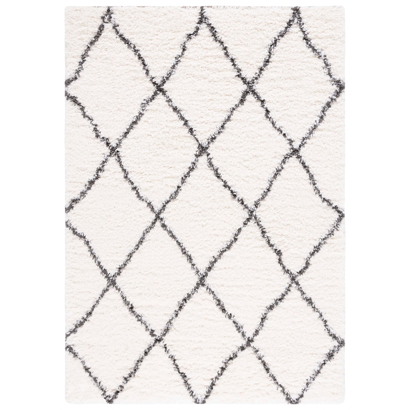 Safavieh Flokati 4' x 6' Rug in Ivory and Dark Gray