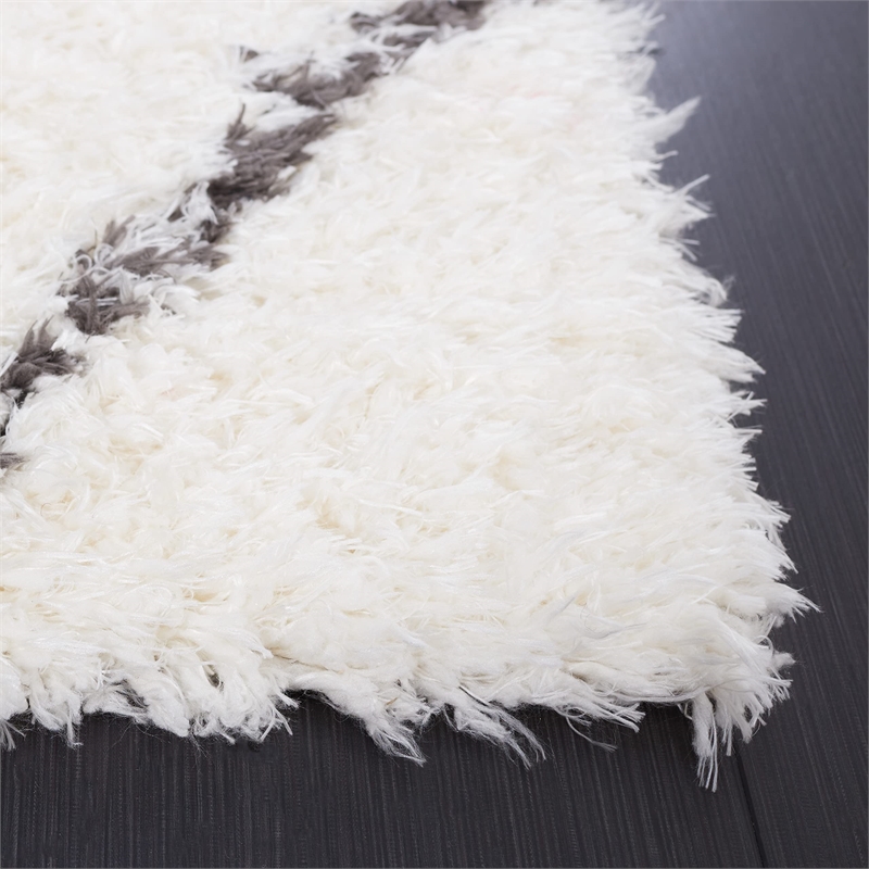 Safavieh Flokati 4' x 6' Rug in Ivory and Dark Gray