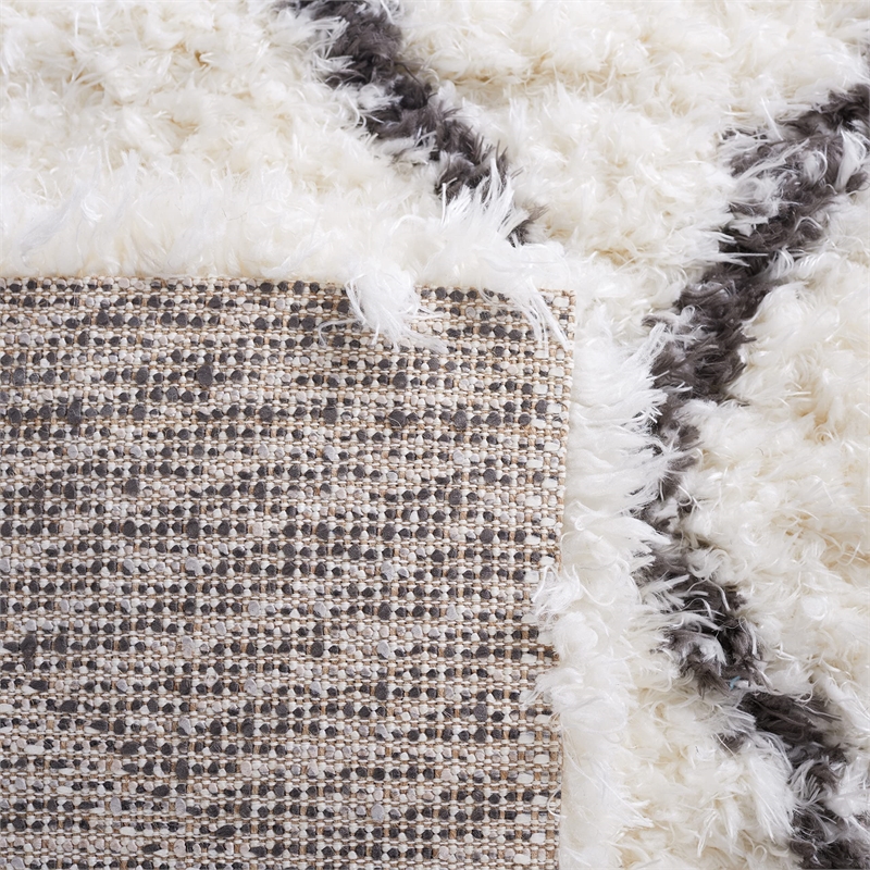 Safavieh Flokati 4' x 6' Rug in Ivory and Dark Gray