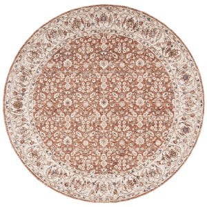 Safavieh Heirloom 6'7&quot Round Rug in Beige and Light Rust