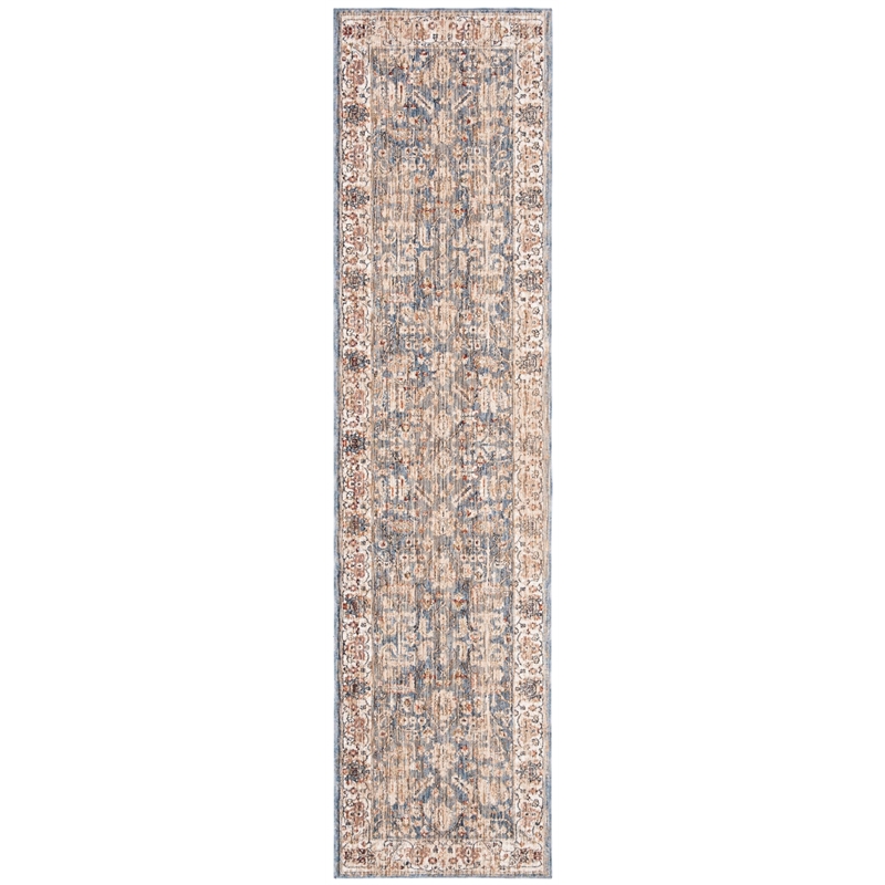 Safavieh Heirloom 2' x 8' Runner Rug in Light Blue and Beige