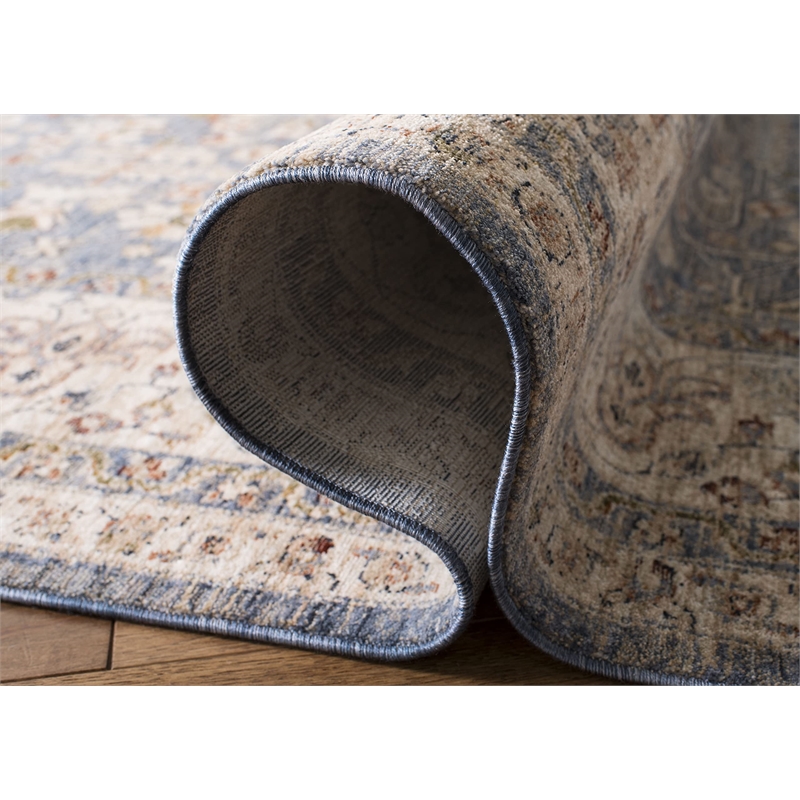 Safavieh Heirloom 2' x 8' Runner Rug in Light Blue and Beige