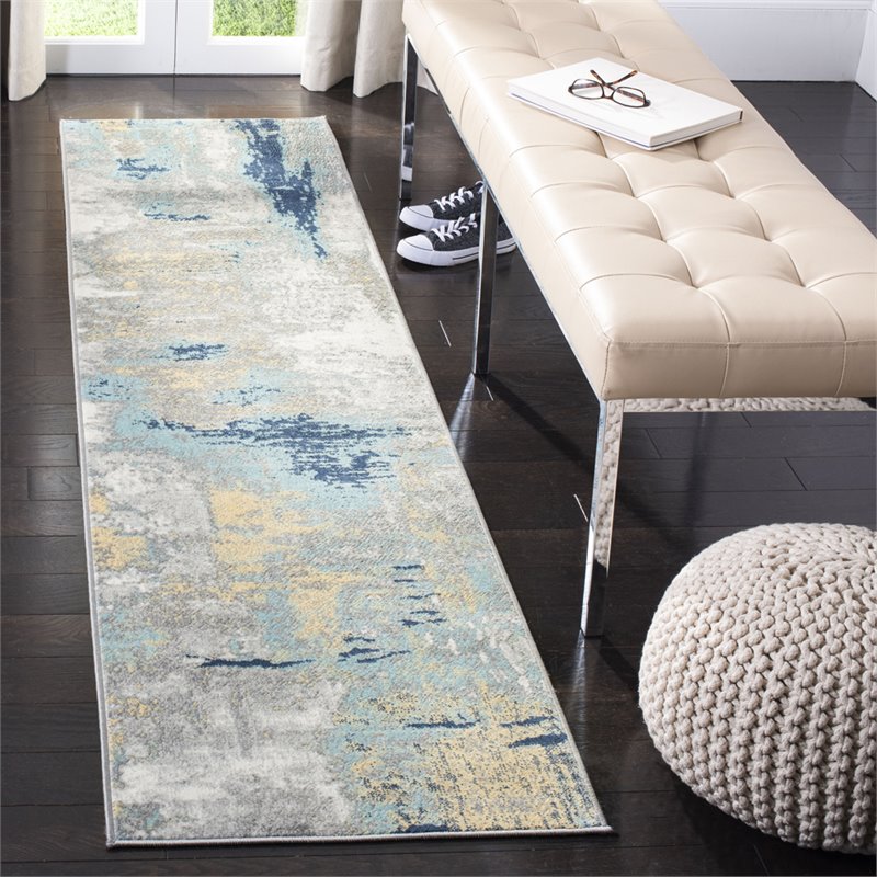 Safavieh Jasper 2' x 8' Runner Rug in Gray and Blue