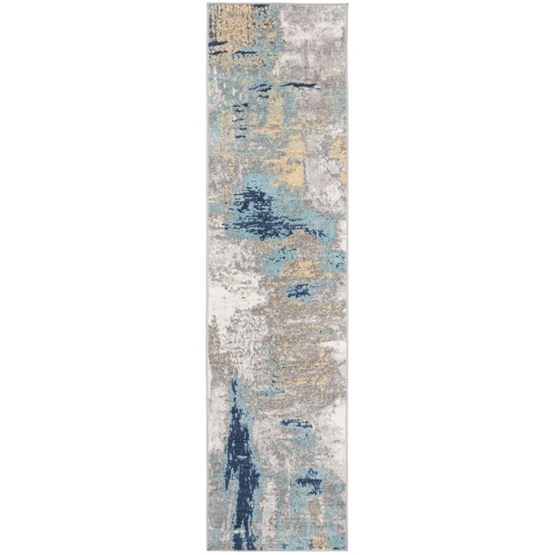 Safavieh Jasper 2' x 8' Runner Rug in Gray and Blue