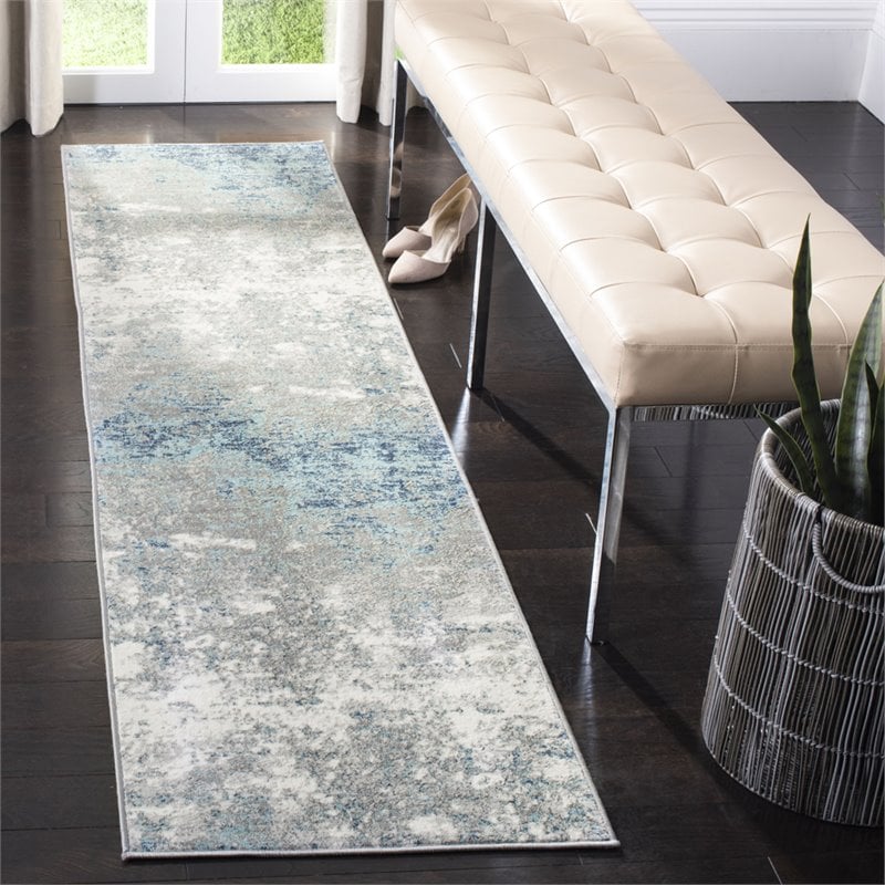 Safavieh Jasper 2' x 8' Runner Rug in Blue and Gray