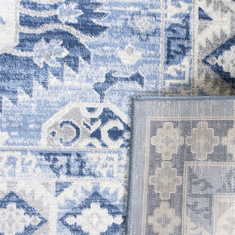 Safavieh Kazak 2' x 8' Runner Rug in Blue and Ivory