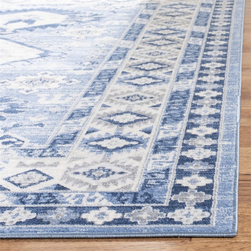 Safavieh Kazak 4' x 6' Rug in Blue and Ivory