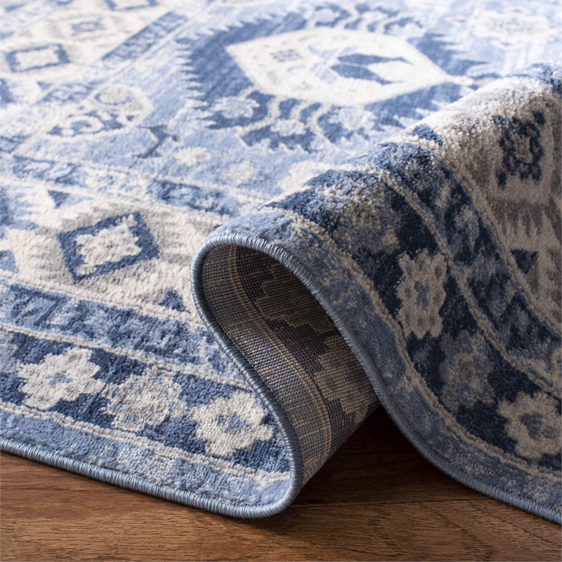 Safavieh Kazak 8' x 10' Rug in Blue and Ivory