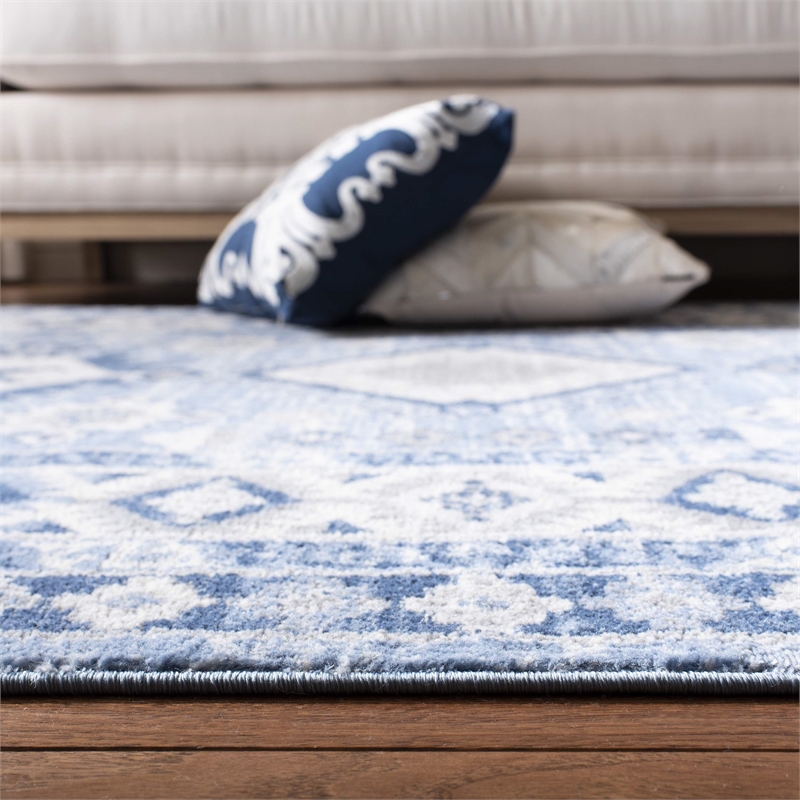 Safavieh Kazak 9' x 12' Rug in Blue and Ivory