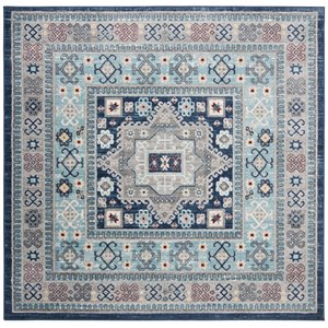Safavieh Kazak 6'7&quot Square Rug in Blue and Red