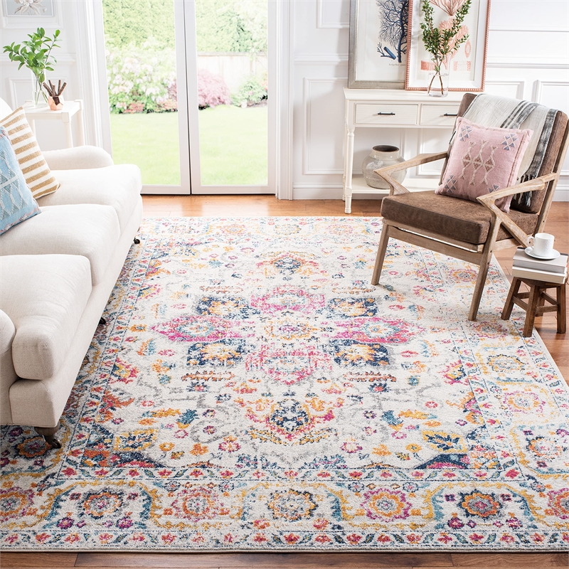 Safavieh Madison 9' x 12' Rug in Fuchsia and Ivory