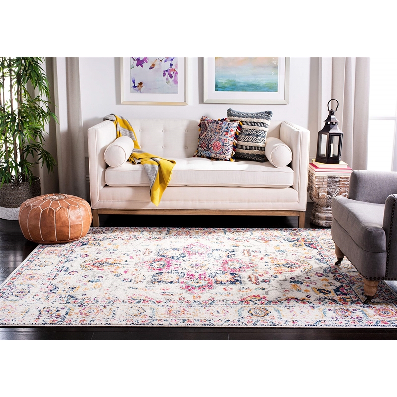 Safavieh Madison 9' x 12' Rug in Fuchsia and Ivory