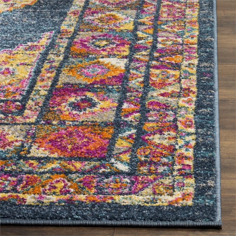 Safavieh Madison 10' x 14' Rug in Blue and Fuchsia