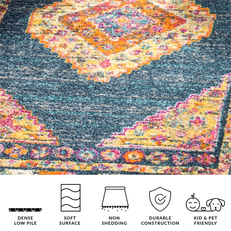 Safavieh Madison 10' x 14' Rug in Blue and Fuchsia