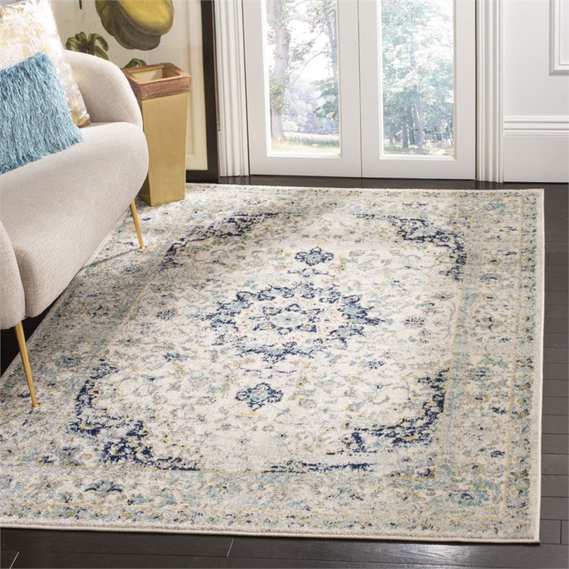 Safavieh Madison 10 X 14 Rug In Ivory And Blue