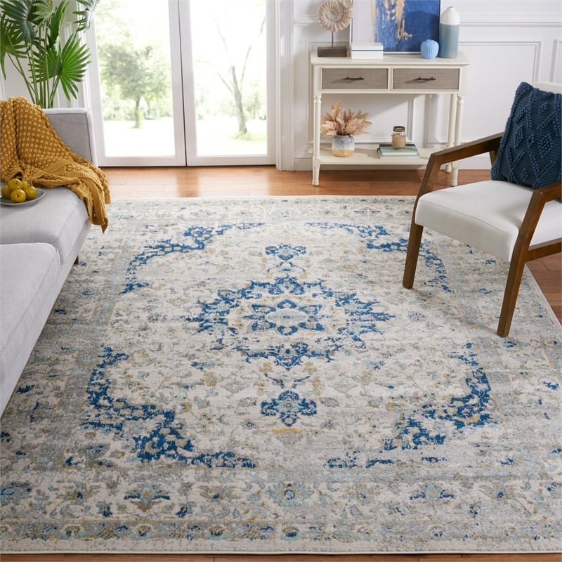Safavieh Madison 10' x 14' Rug in Ivory and Blue