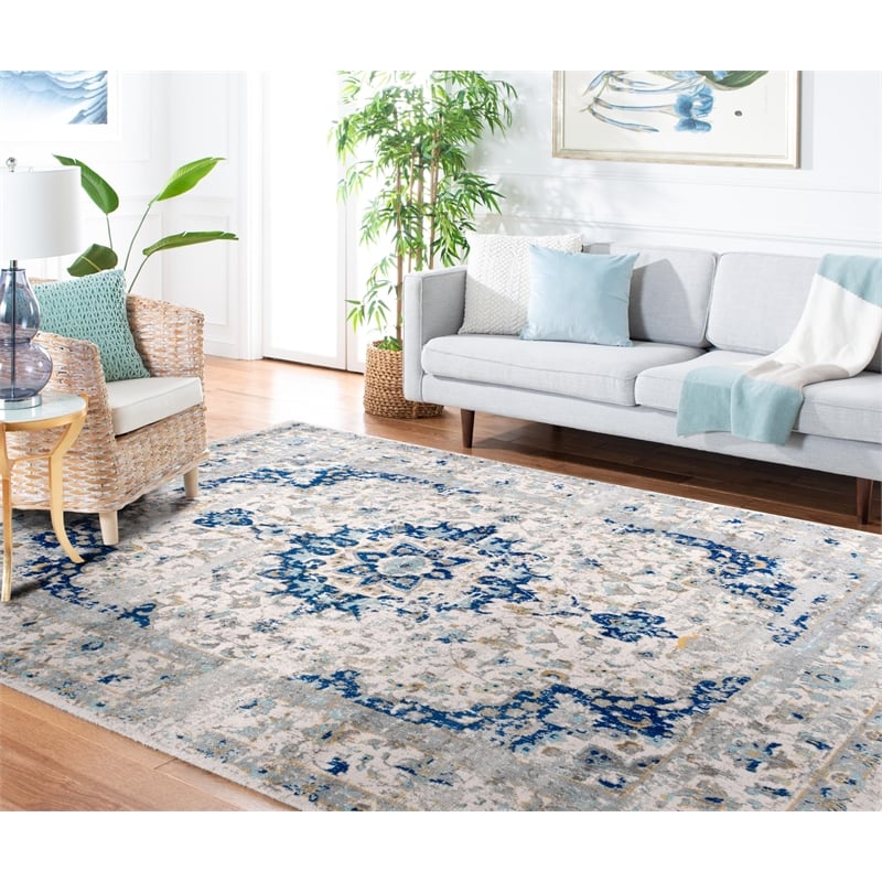 Safavieh Madison 10' x 14' Rug in Ivory and Blue